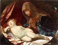 Elisabetta Sirani Virgin adoring the sleeping Baby Jesus china oil painting image